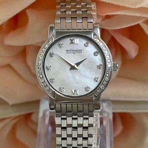 Wittnauer Orpheum Diamond Bezel & Mother of Pearl Swiss Quartz Stainless Watch